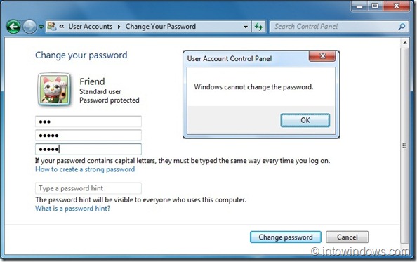 Prevent Users From Changing Password In Windows 7