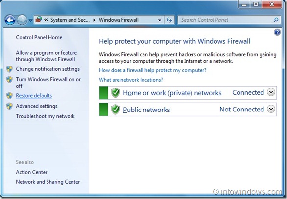 Restore Windows 7 Firewall To Default Settings step3