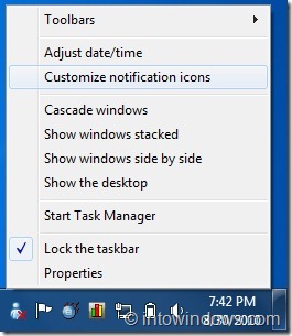 Fix Windows Doesn't Hide Notification Area Icons Step 1