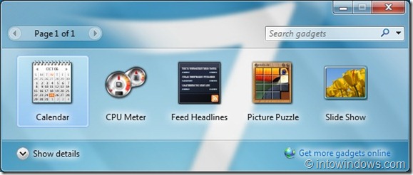 How To Reinstall Uninstalled Gadgets in Windows 7