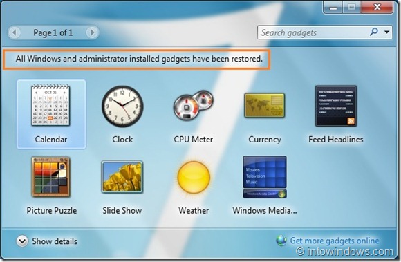 How To Reinstall Uninstalled Gadgets in Windows 7 step5