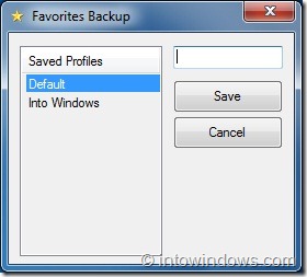 Favorites Backup