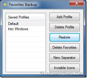 Favorites Backup For Windows 7