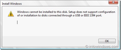 Install Windows 7 to an USB external hard drive