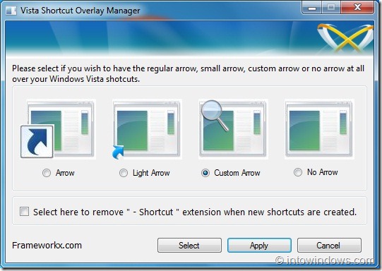 Shortcut Arrow Overlay Icon in Windows 7