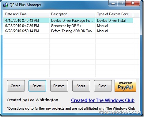 Delete Individual Restore Point In Windows 7