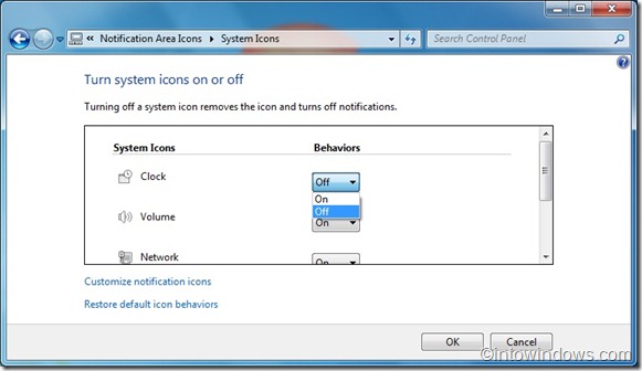 Remove Clock from windows 7 taskbar