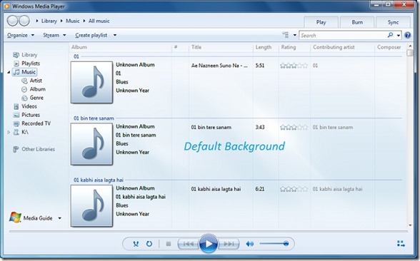 Windows Media Player 12 in Windows 7