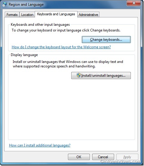 Disable language toolbar in Windows 7