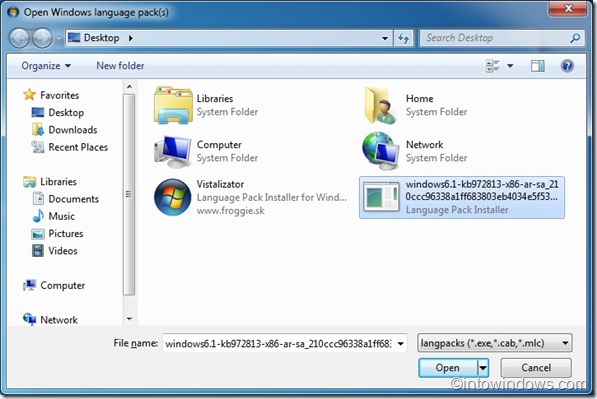 Install language pack in Windows 7 Professional