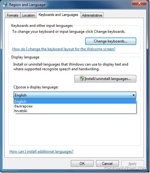 how to download and install Windows 7 language packs