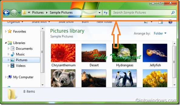 make windows borders transparent in Windows 7