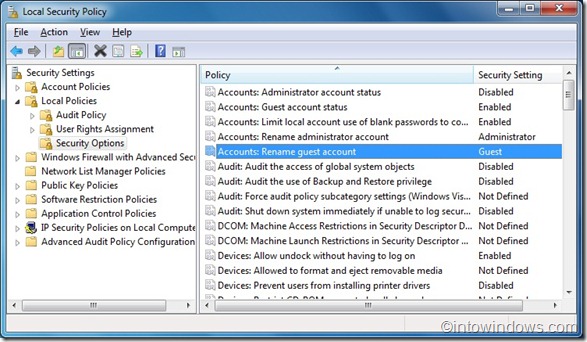 Rename Guest Account in Windows 7