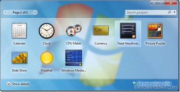 Minimize windows 7 gadgets