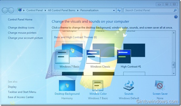 Make Windows 7 Basic Themes Transparent 