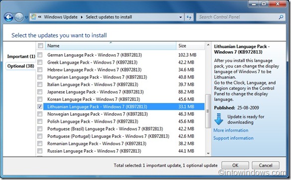 change language packs in windows 7