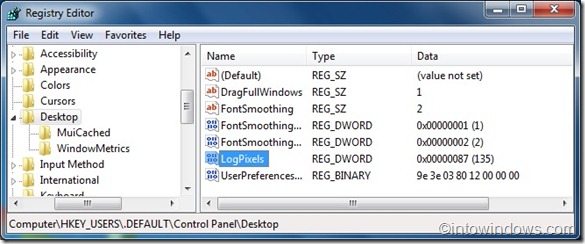 increase logon text size in windows 7