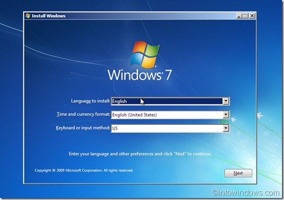 install Windows screen