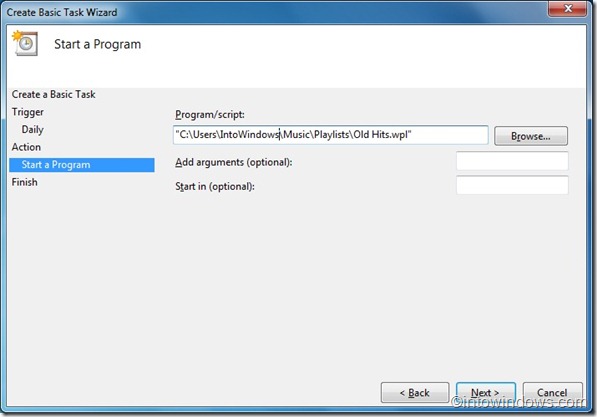 Create Basic Task Wizard 5