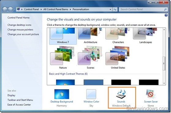 custmize Windows 7 sounds