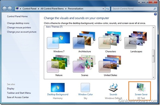 customize windows 7 screensaver