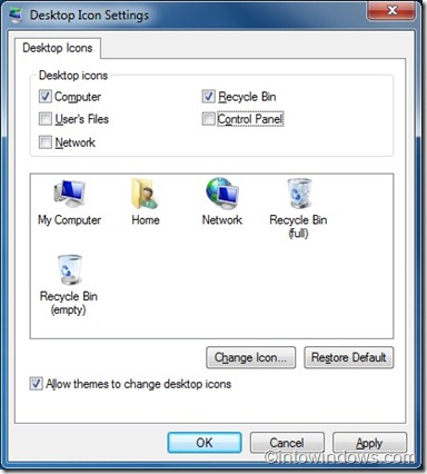 restore recycle bin one