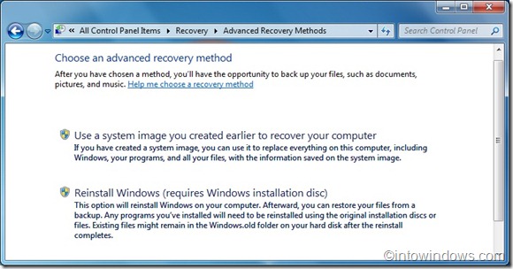 windows 7 recovery