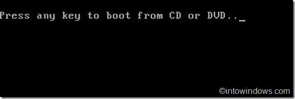 press any key to boot from cd or dvd