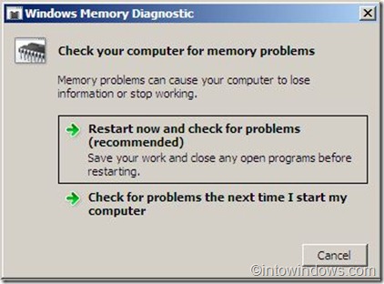 memory diagnostics