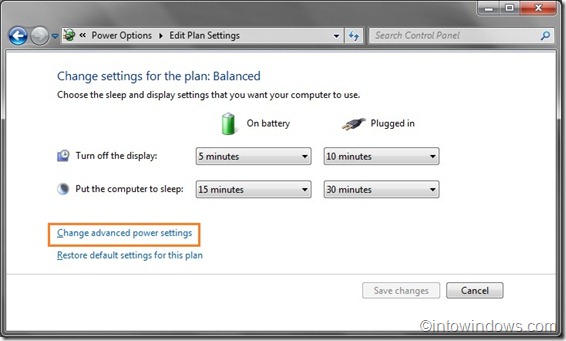 edit power plan settings