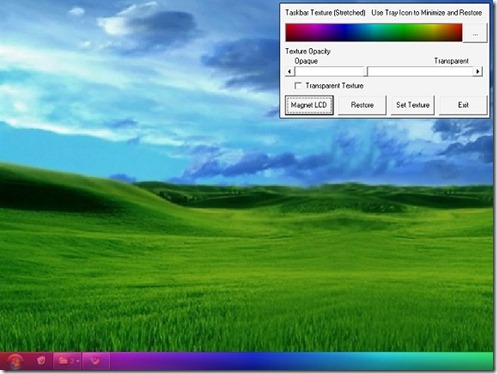 Texturized Windows 7 taskbar