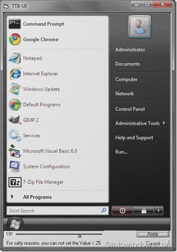 transperent taskbar