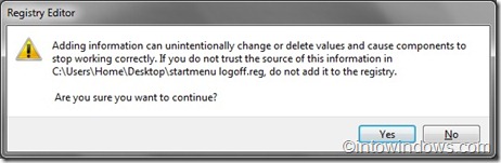 registry editor confirmation