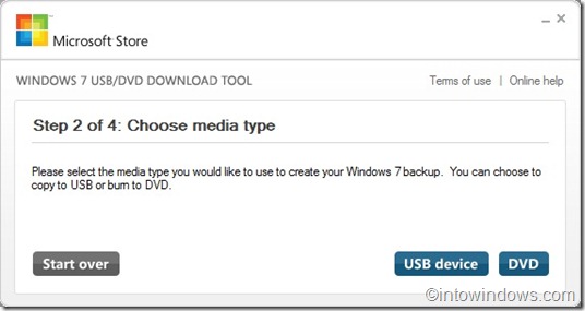 windows 7 usb tool step 2