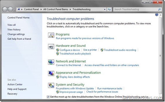 Windows 7 troubleshooting