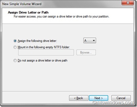 assign a drive letter in windows 7