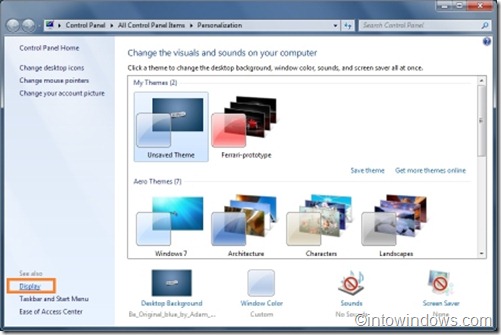 windows 7 display