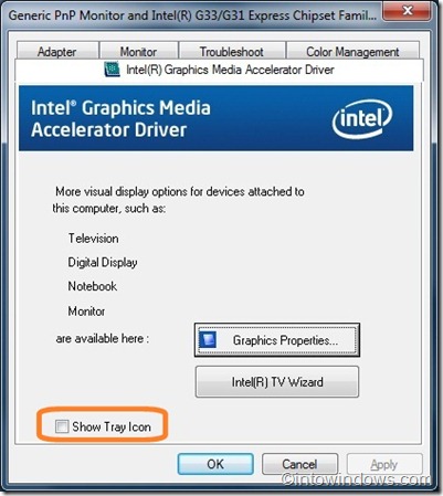 intel graphics properties