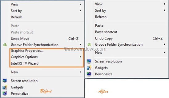 Windows 7 desktop context menu