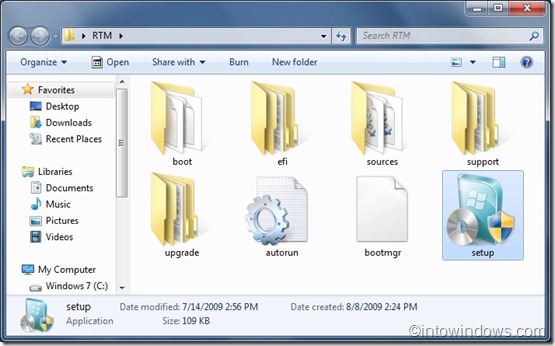 windows 7 rtm setup