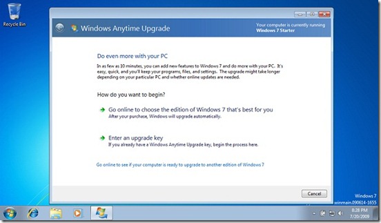 windows anytime upgrade