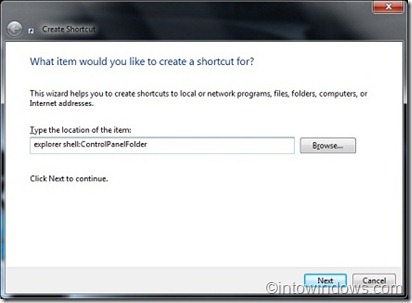 Create shortcut