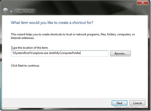 Create shortcut