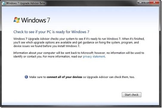 Windows 7 upgrade advisor