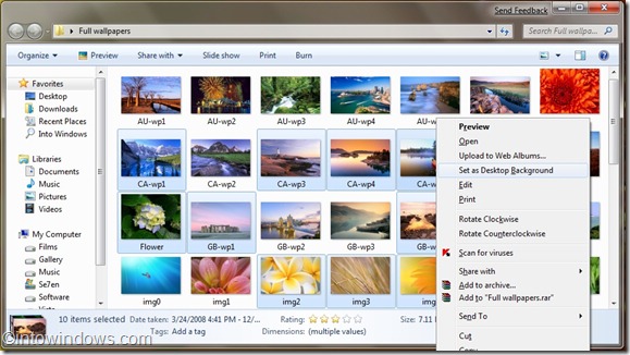 Selce Multiple Files To Active Desktop Slideshow