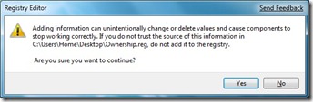 Registry Editor Confirmation