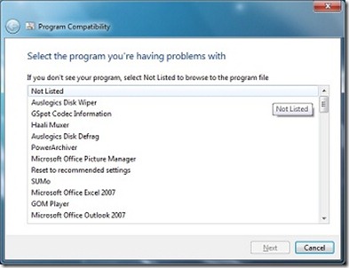 Program compatibility in Windows 7