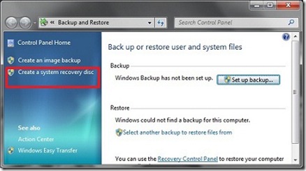 Backup and restore center