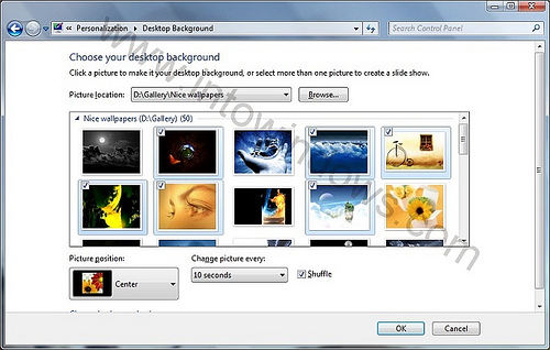 Windows 7 desktop slide show feature