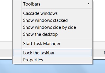 lock the taskbar windows 7 netbook